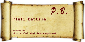 Pleli Bettina névjegykártya